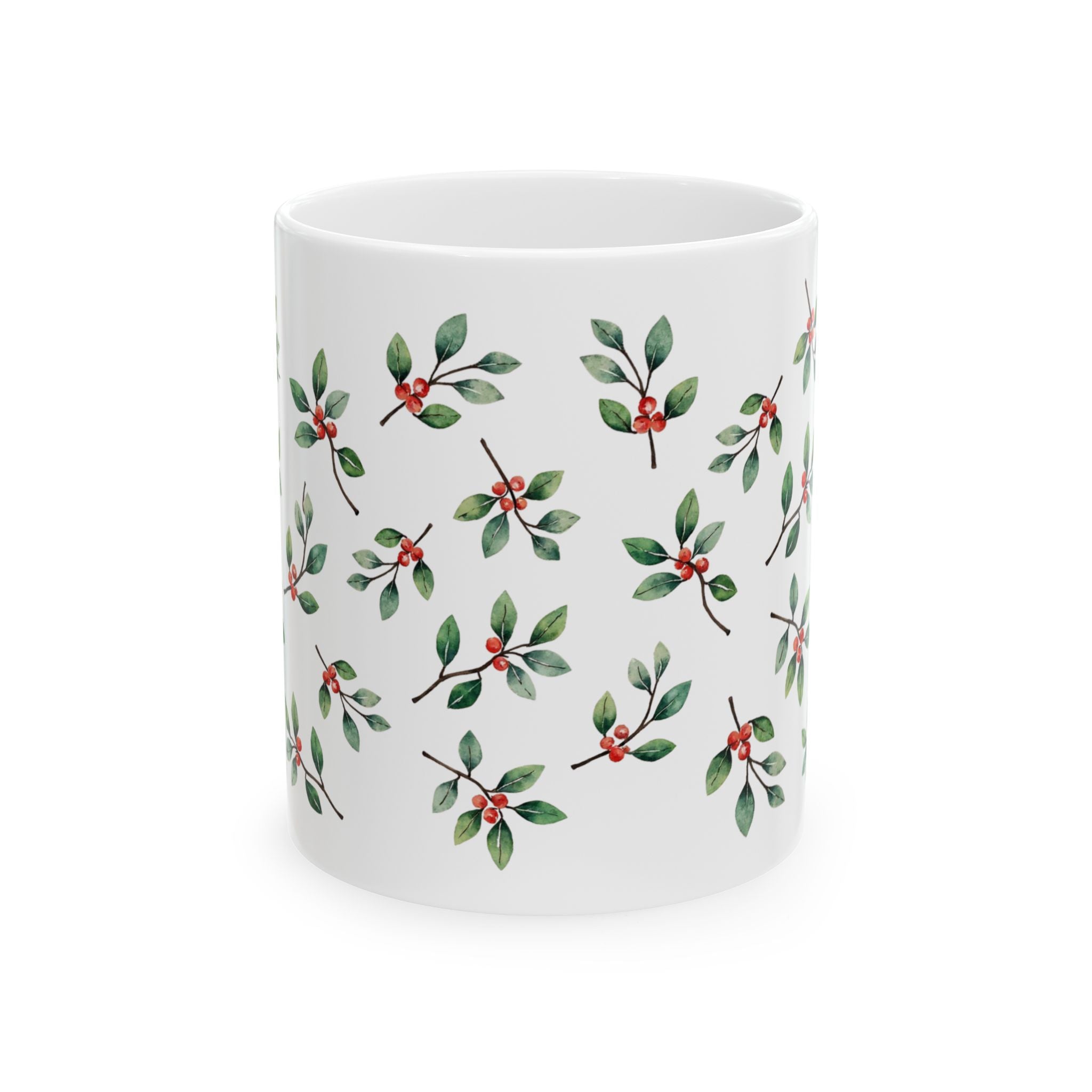 Mistletoe Christmas Ceramic Mug — Cozy Cottagecore Holiday Coffee Cup (11oz, 15oz)