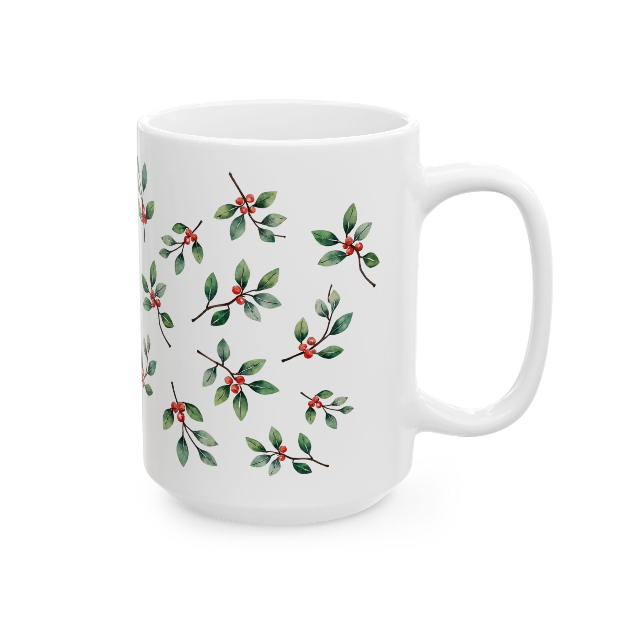 Mistletoe Christmas Ceramic Mug — Cozy Cottagecore Holiday Coffee Cup (11oz, 15oz)