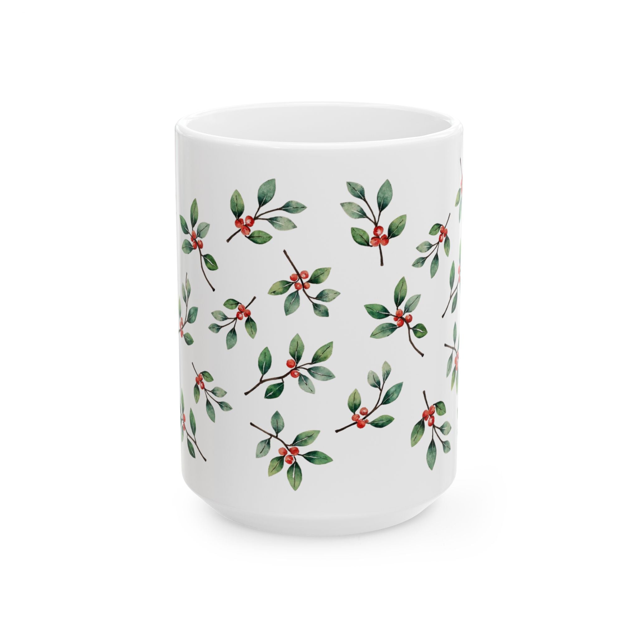 Mistletoe Christmas Ceramic Mug — Cozy Cottagecore Holiday Coffee Cup (11oz, 15oz)