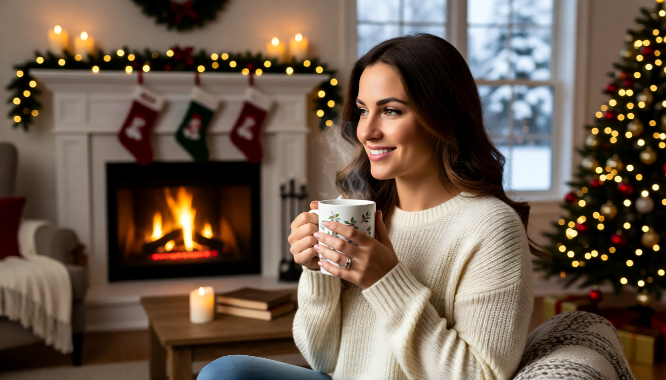 Mistletoe Christmas Ceramic Mug — Cozy Cottagecore Holiday Coffee Cup (11oz, 15oz)